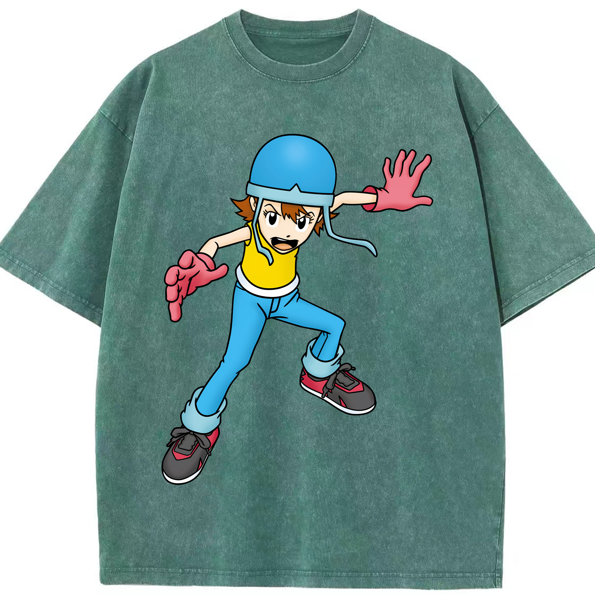 （画像用） Digimon デジタルモンスター/デジモン 綿100% ヴィンテージ風 半袖Tシャツ（フロントプリント）